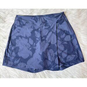 Spanx Sunshine Wrap Skort 6” Floret Navy UPF 50 Quick Dry Floral Blue Small